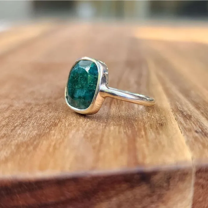 Rings JSL Emerald Bezel Ring