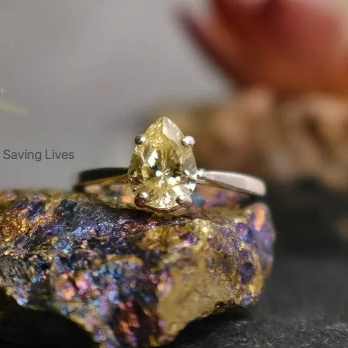 Rings JSL Teardrop Yellow Sapphire Ring