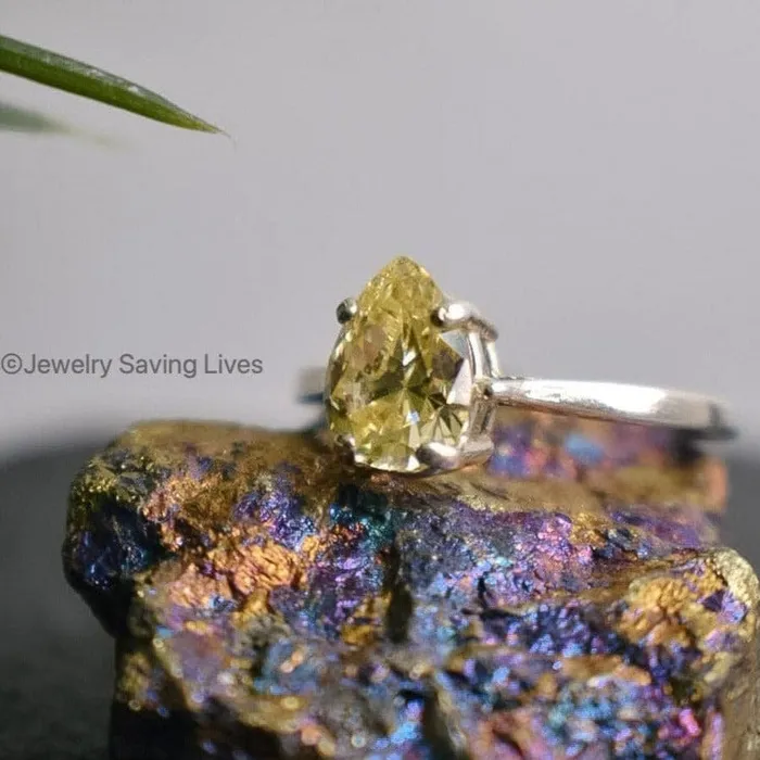 Rings JSL Teardrop Yellow Sapphire Ring