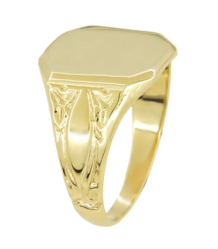 Rings Mens Victorian Rectangular Signet Ring in 14 Karat Yellow Gold Antique Jewelry Mall Rings Mens Victorian Rectangular Signet Ring in 14 Karat Yellow Gold Antique Jewelry Mall
