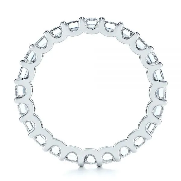 Rings Monaco Jewelers 18K White Gold Emerald Cut Diamond Eternity Band Engagement Ring