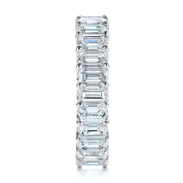 Rings Monaco Jewelers 18K White Gold Emerald Cut Diamond Eternity Band Engagement Ring