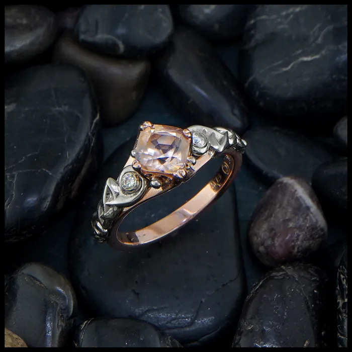 Rings Morganite Diamond Ring Walker Metalsmiths