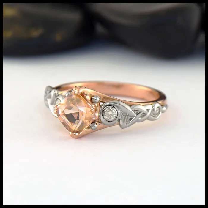 Rings Morganite Diamond Ring Walker Metalsmiths
