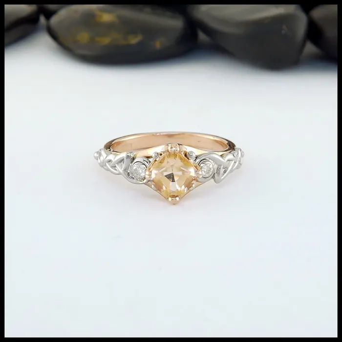 Rings Morganite Diamond Ring Walker Metalsmiths