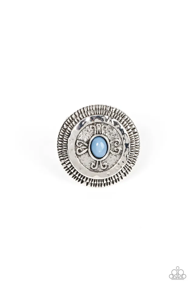 Rings Paparazzi Accessories All Things Must COMPASS Blue Bead Silver Ring Paparazzi Rings Paparazzi Accessories All Things Must COMPASS Blue Bead Silver Ring Paparazzi