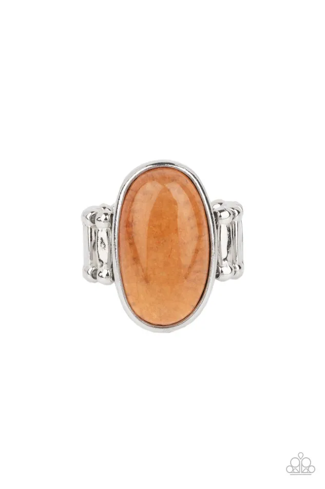 Rings Paparazzi Accessories Mystical Mantra Orange Oval Stone Silver Ring Paparazzi Rings Paparazzi Accessories Mystical Mantra Orange Oval Stone Silver Ring Paparazzi