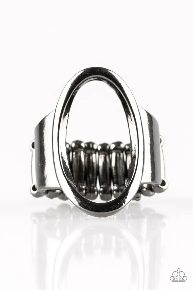 Rings Paparazzi Accessories Paparazzi A OneUp Oval Gunmetal Ring