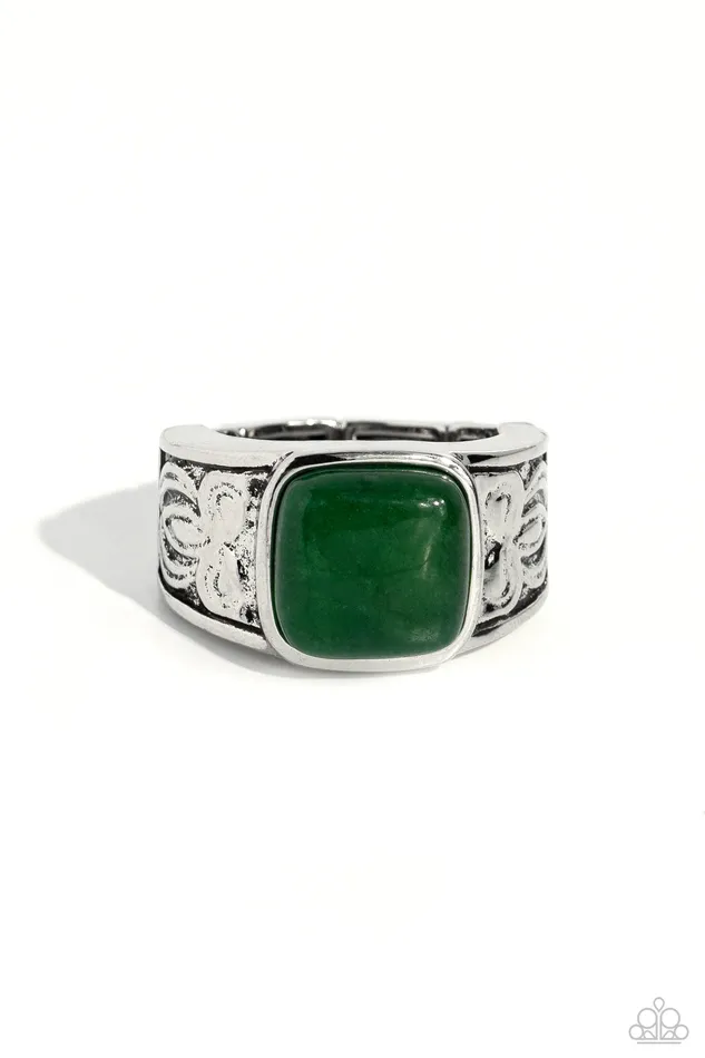 Rings Paparazzi Accessories Regal Resistance Green Jade Stone Silver Urban Ring Paparazzi Rings Paparazzi Accessories Regal Resistance Green Jade Stone Silver Urban Ring Paparazzi