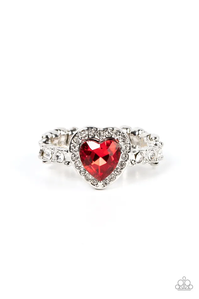 Rings Paparazzi Accessories Romantic Reputation Red Gem Heart White Rhinestone Silver Ring Paparazzi Rings Paparazzi Accessories Romantic Reputation Red Gem Heart White Rhinestone Silver Ring Paparazzi