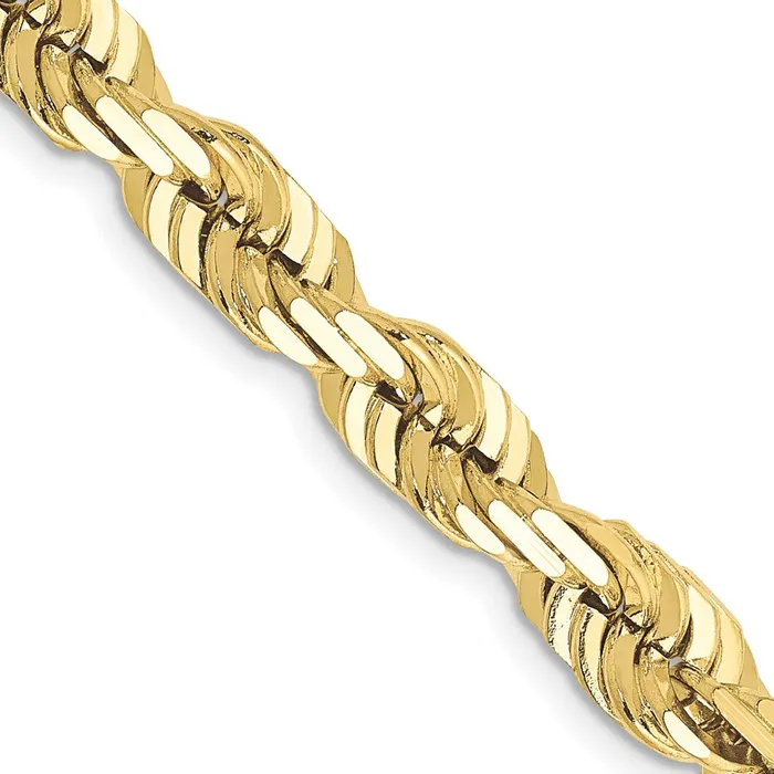 Rings Qgold 10k Yellow Gold 65 mm Diamondcut Rope Chain 7252 grams