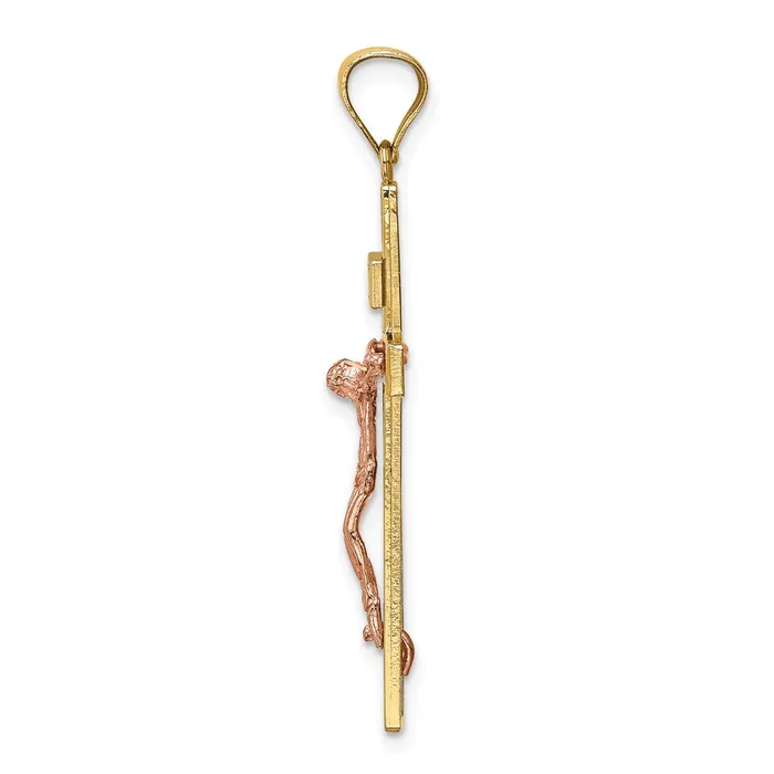 Rings Qgold 14k Twotone 19 mm Twotone INRI Jesus Crucifix Pendant 217 grams Rings Qgold 14k Twotone 19 mm Twotone INRI Jesus Crucifix Pendant 217 grams