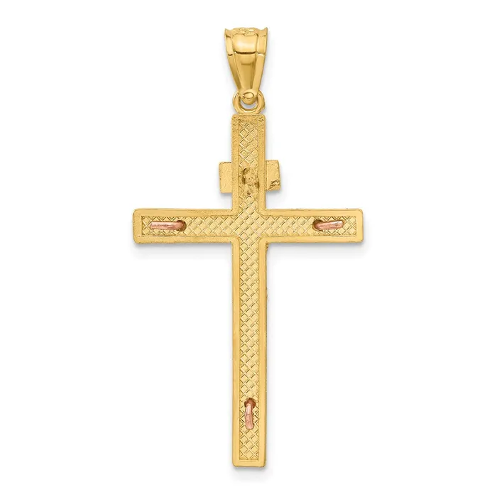 Rings Qgold 14k Twotone 19 mm Twotone INRI Jesus Crucifix Pendant 217 grams Rings Qgold 14k Twotone 19 mm Twotone INRI Jesus Crucifix Pendant 217 grams
