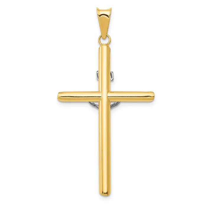 Rings Qgold 14k Twotone 24 mm Inri Crucifix Pendant 163 grams Rings Qgold 14k Twotone 24 mm Inri Crucifix Pendant 163 grams