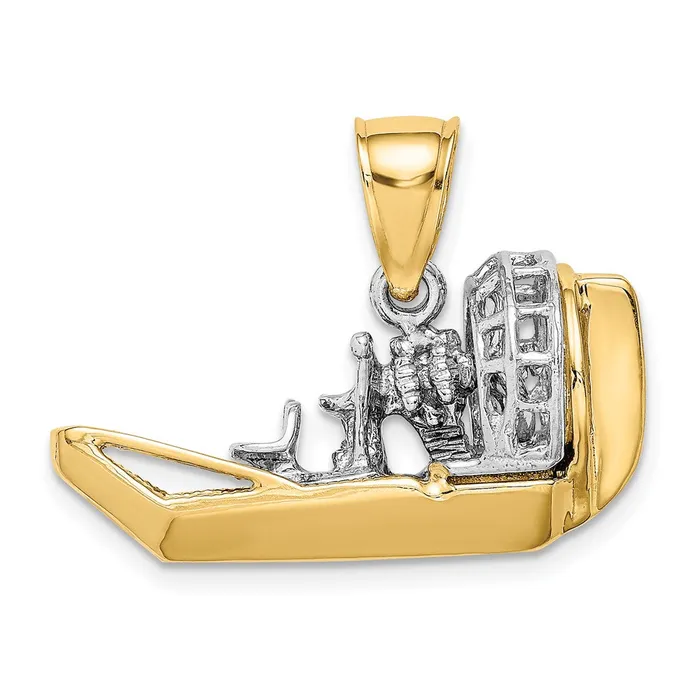 Rings Qgold 14k Twotone 2775 mm TwoTone 3D Airboat Charm 879 grams