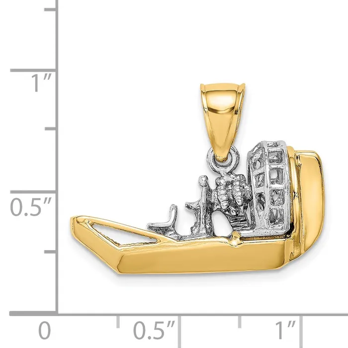 Rings Qgold 14k Twotone 2775 mm TwoTone 3D Airboat Charm 879 grams Rings Qgold 14k Twotone 2775 mm TwoTone 3D Airboat Charm 879 grams