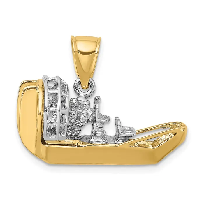 Rings Qgold 14k Twotone 2775 mm TwoTone 3D Airboat Charm 879 grams Rings Qgold 14k Twotone 2775 mm TwoTone 3D Airboat Charm 879 grams