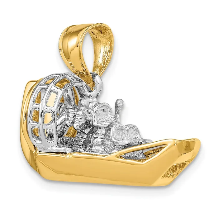 Rings Qgold 14k Twotone 2775 mm TwoTone 3D Airboat Charm 879 grams Rings Qgold 14k Twotone 2775 mm TwoTone 3D Airboat Charm 879 grams
