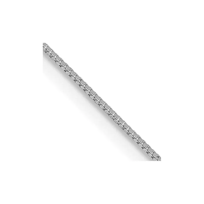 Rings Qgold 14k WG 5mm Box with Spring Ring Clasp Chain 078 grams