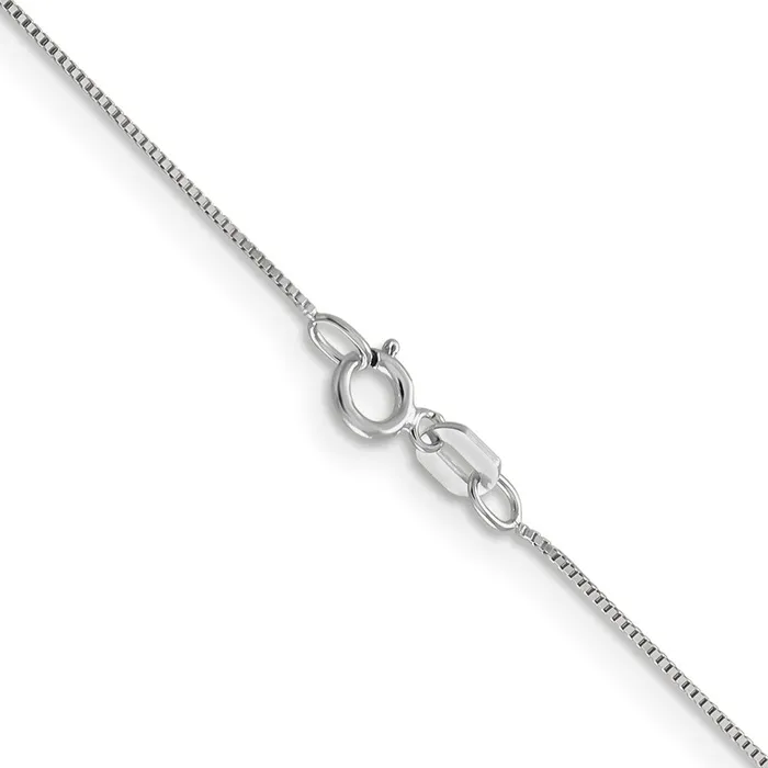 Rings Qgold 14k WG 5mm Box with Spring Ring Clasp Chain 078 grams Rings Qgold 14k WG 5mm Box with Spring Ring Clasp Chain 078 grams