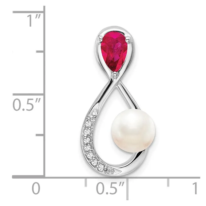 Rings Qgold 14k White Gold RubyFWC PearlDiamond Infinity Chain Slide 235 grams Rings Qgold 14k White Gold RubyFWC PearlDiamond Infinity Chain Slide 235 grams