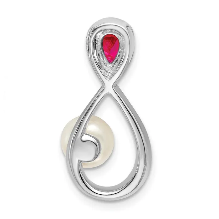 Rings Qgold 14k White Gold RubyFWC PearlDiamond Infinity Chain Slide 235 grams Rings Qgold 14k White Gold RubyFWC PearlDiamond Infinity Chain Slide 235 grams