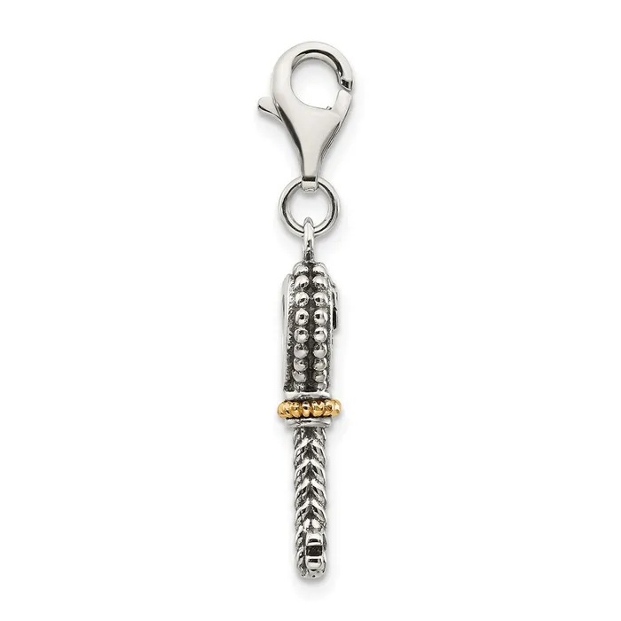 Rings Qgold Sterling Silver w14k Garnet Antiqued Key wLobster Clasp Charm 16 grams Rings Qgold Sterling Silver w14k Garnet Antiqued Key wLobster Clasp Charm 16 grams