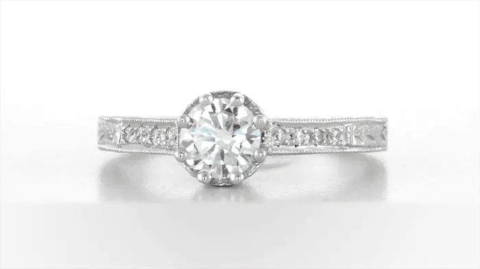 Rings Royal Crown 12 Carat Antique Style Engraved Engagement Ring in Platinum Antique Jewelry Mall Rings Royal Crown 12 Carat Antique Style Engraved Engagement Ring in Platinum Antique Jewelry Mall
