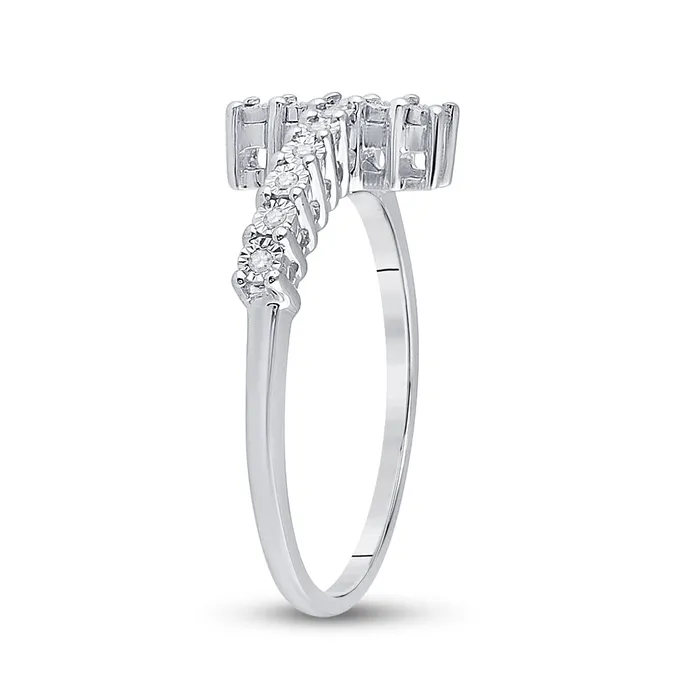Rings Sterling Silver Womens Round Diamond Cross Cluster Ring 120 Cttw 204 grams GND Rings Sterling Silver Womens Round Diamond Cross Cluster Ring 120 Cttw 204 grams GND