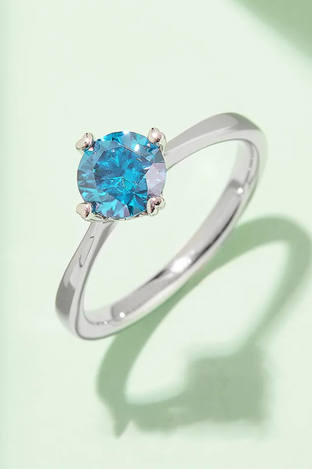 Rings Trendsi 1 Carat Moissanite 925 Sterling Silver Solitaire Ring