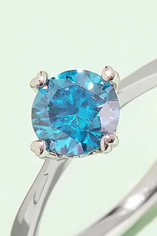 Rings Trendsi 1 Carat Moissanite 925 Sterling Silver Solitaire Ring