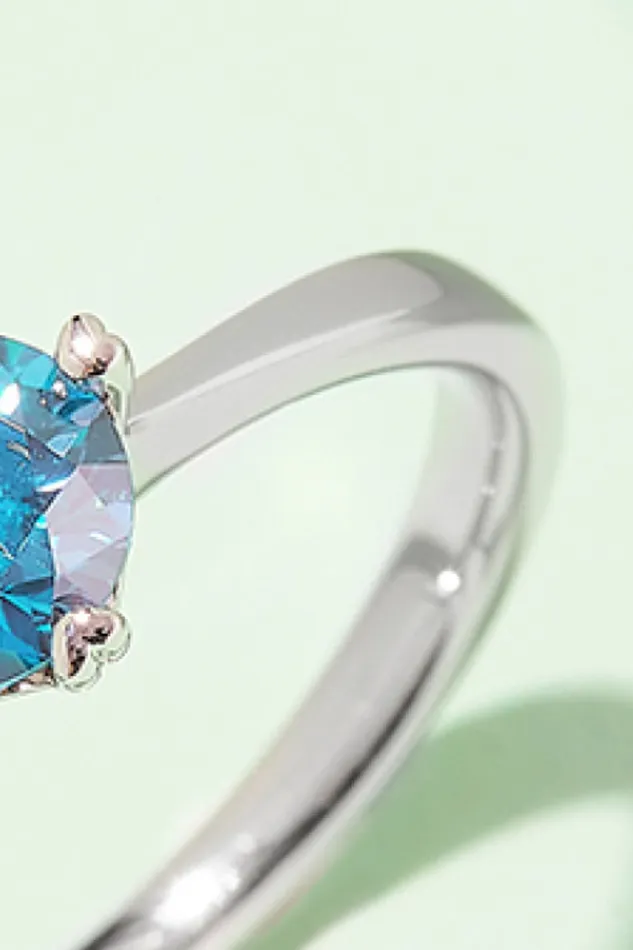 Rings Trendsi 1 Carat Moissanite 925 Sterling Silver Solitaire Ring