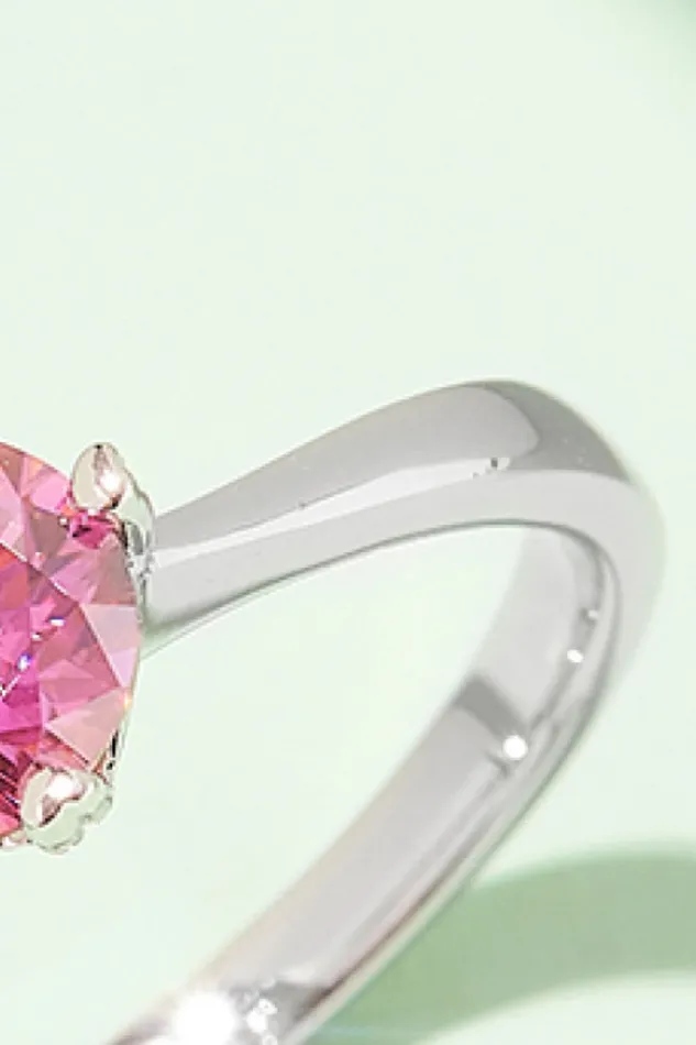 Rings Trendsi 1 Carat Moissanite 925 Sterling Silver Solitaire Ring