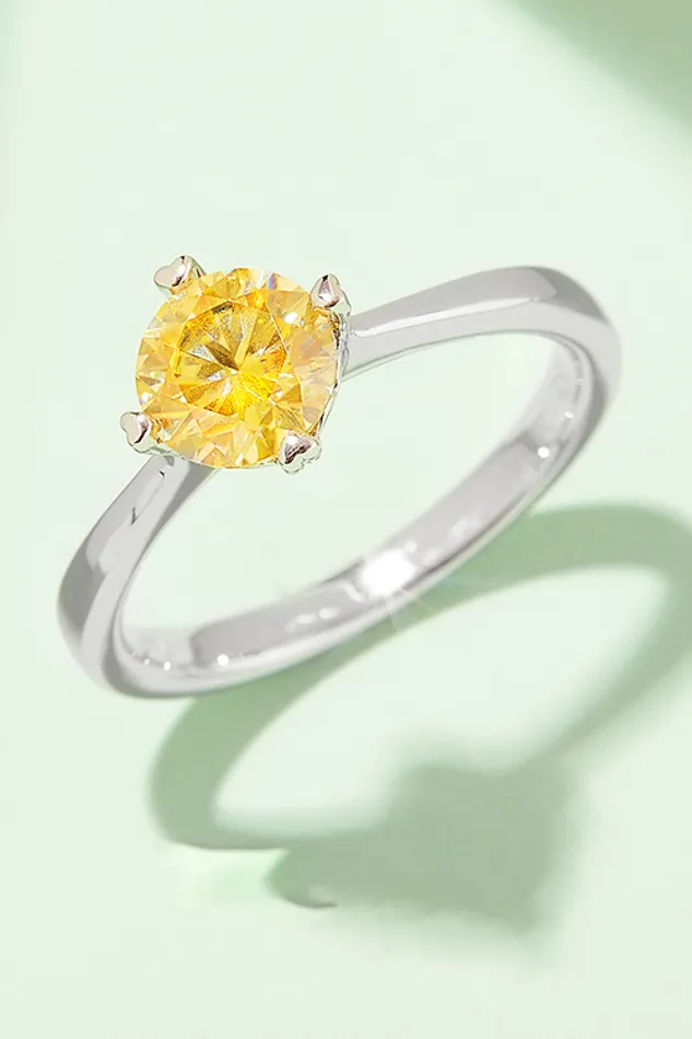 Rings Trendsi 1 Carat Moissanite 925 Sterling Silver Solitaire Ring