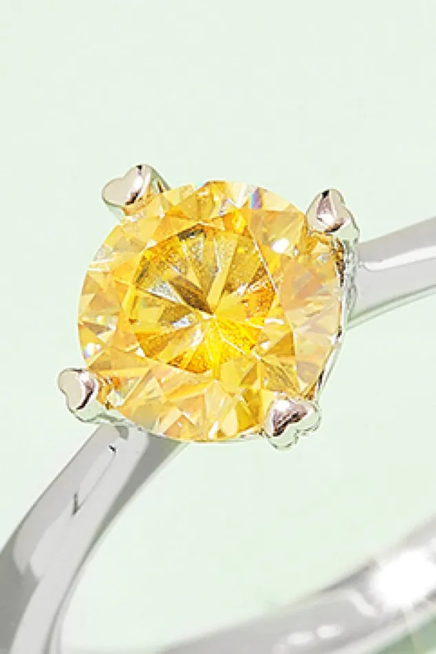 Rings Trendsi 1 Carat Moissanite 925 Sterling Silver Solitaire Ring