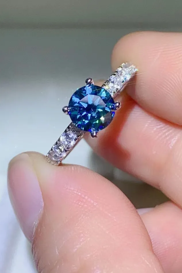 Rings Trendsi Future Style 1 Carat Moissanite Side Stone Ring