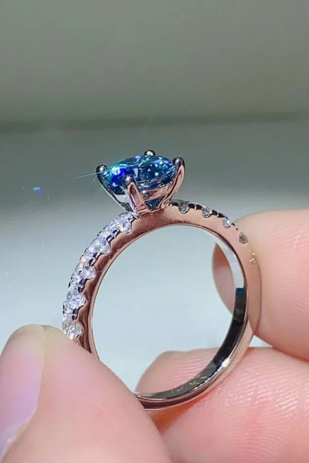 Rings Trendsi Future Style 1 Carat Moissanite Side Stone Ring