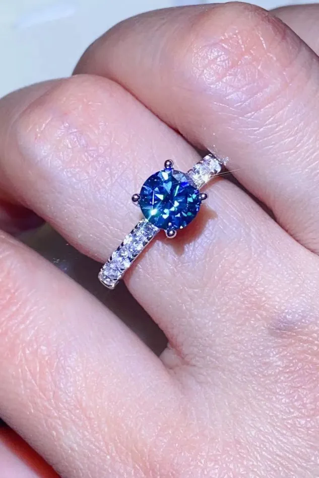 Rings Trendsi Future Style 1 Carat Moissanite Side Stone Ring