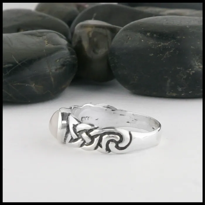 Rings Walker Metalsmiths Limited Edition Ban Tigherna Celtic Ring with Rose Quartz
