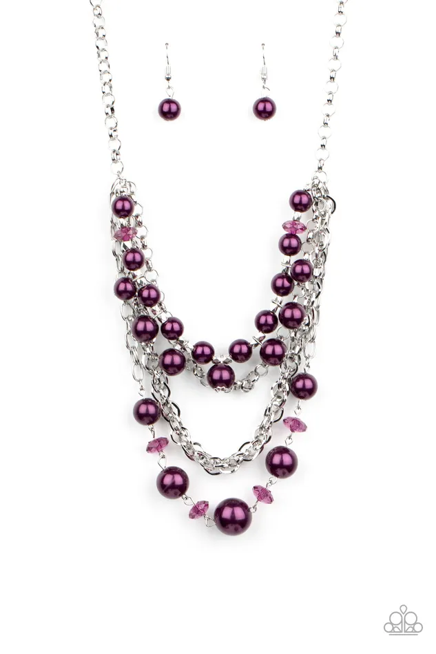 Rockin Rockette Purple Pearly Bead Silver Layered Necklace Paparazzi Accessories Necklaces Rockin Rockette Purple Pearly Bead Silver Layered Necklace Paparazzi Accessories Necklaces