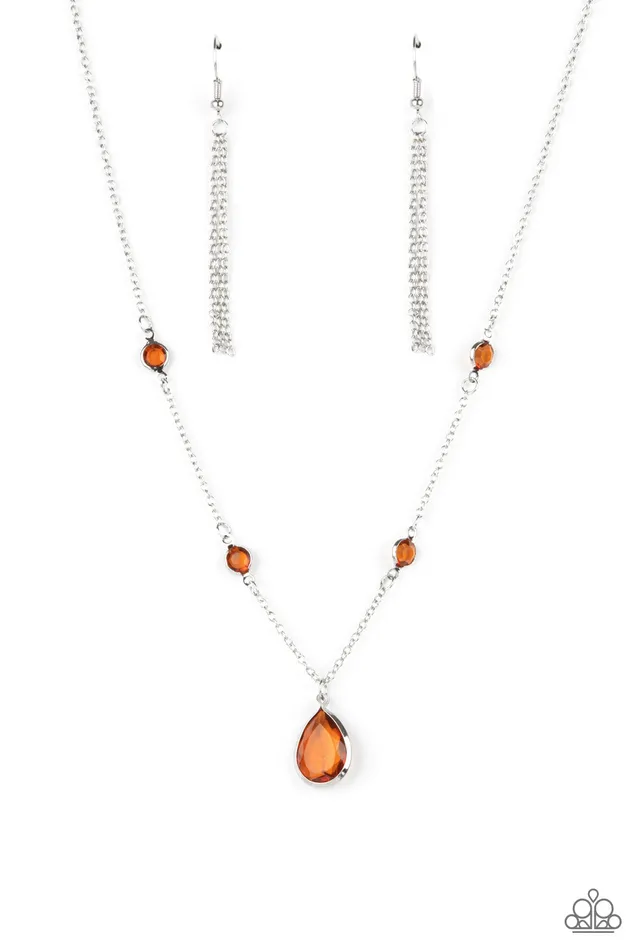 Romantic Rendezvous Brown Teardrop Gem Silver Necklace Paparazzi Paparazzi Accessories Necklaces Romantic Rendezvous Brown Teardrop Gem Silver Necklace Paparazzi Paparazzi Accessories Necklaces