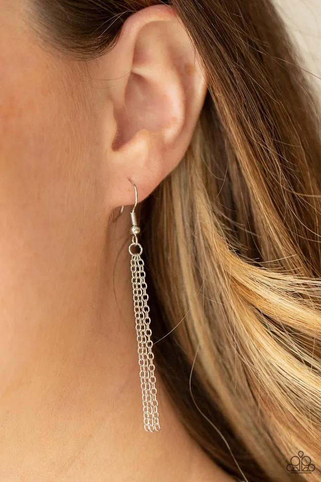 Romantic Rendezvous Brown Teardrop Gem Silver Necklace Paparazzi Paparazzi Accessories Necklaces
