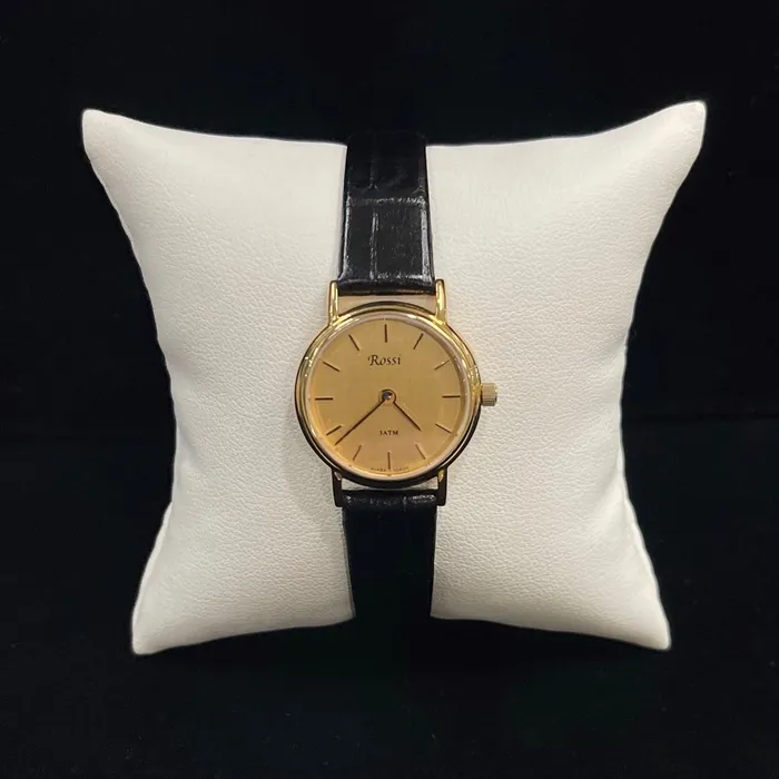 Rossi Ladies 14K Yellow Gold Watch with a Genuine Leather Strap Rossi Watches Watches
