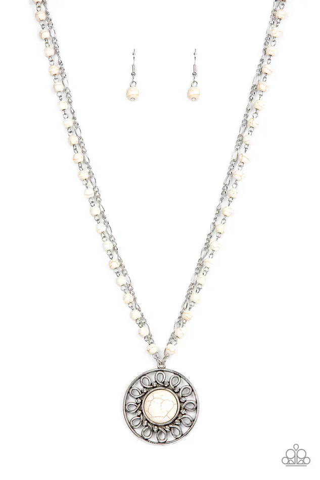 Sahara Suburb White Cracked Stone Silver Necklace Paparazzi Paparazzi Accessories Necklaces Sahara Suburb White Cracked Stone Silver Necklace Paparazzi Paparazzi Accessories Necklaces