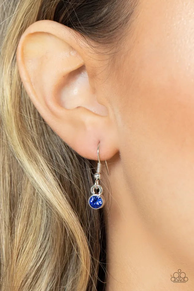 Seasonal Sophistication Blue Gem Silver Pendant Necklace Paparazzi Paparazzi Accessories Necklaces