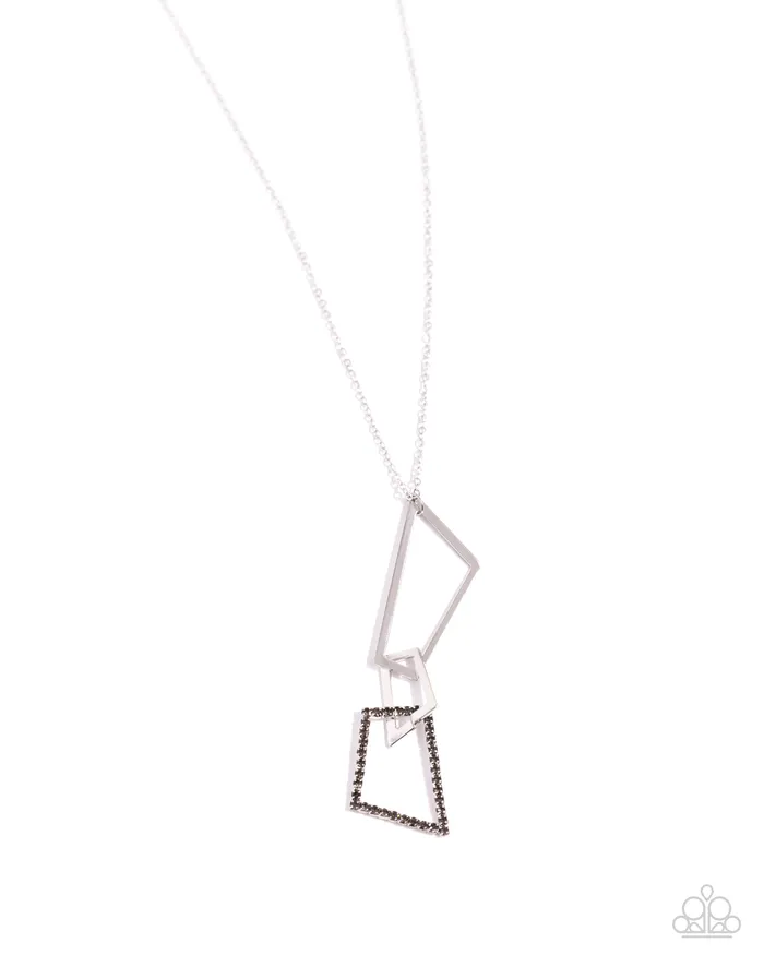 Shapely Silhouettes Silver Hematite Rhinestone Geometric Long Necklace Paparazzi Paparazzi Accessories Necklaces Shapely Silhouettes Silver Hematite Rhinestone Geometric Long Necklace Paparazzi Paparazzi Accessories Necklaces