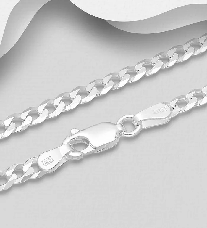 Sterling Silver Curb Chain 3 mm 925e Rings