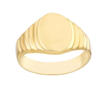 The Gold Ridged Signet Ring Midas Rings