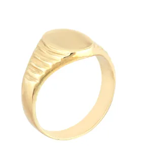 The Gold Ridged Signet Ring Midas Rings