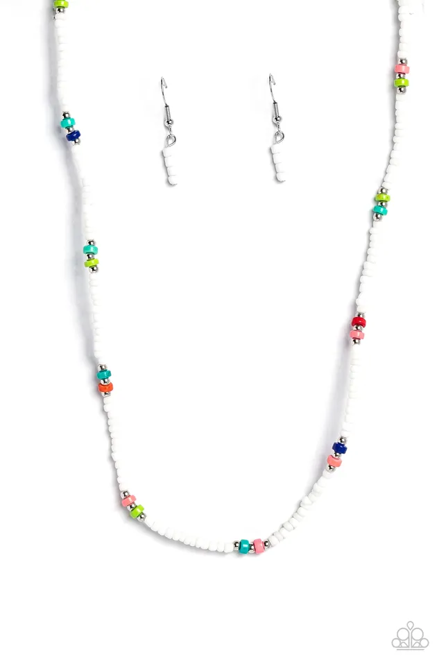 Tis the SEASUN White and Colorful Seed Bead Necklace Paparazzi Paparazzi Accessories Necklaces Tis the SEASUN White and Colorful Seed Bead Necklace Paparazzi Paparazzi Accessories Necklaces